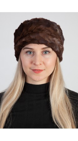 Natural brown mink fur hat – Created with mink fur remnants